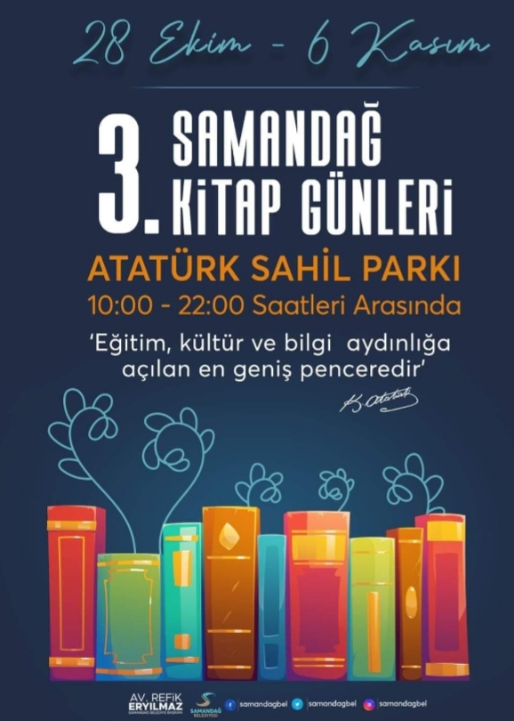 KİTAPSEVERLERE DUYURULUR! SAMANDAĞ KİTAP GÜNLERI...