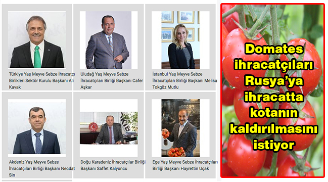 İHRACATÇILAR DOMATES İHRACATINDA 2015 KASIM...