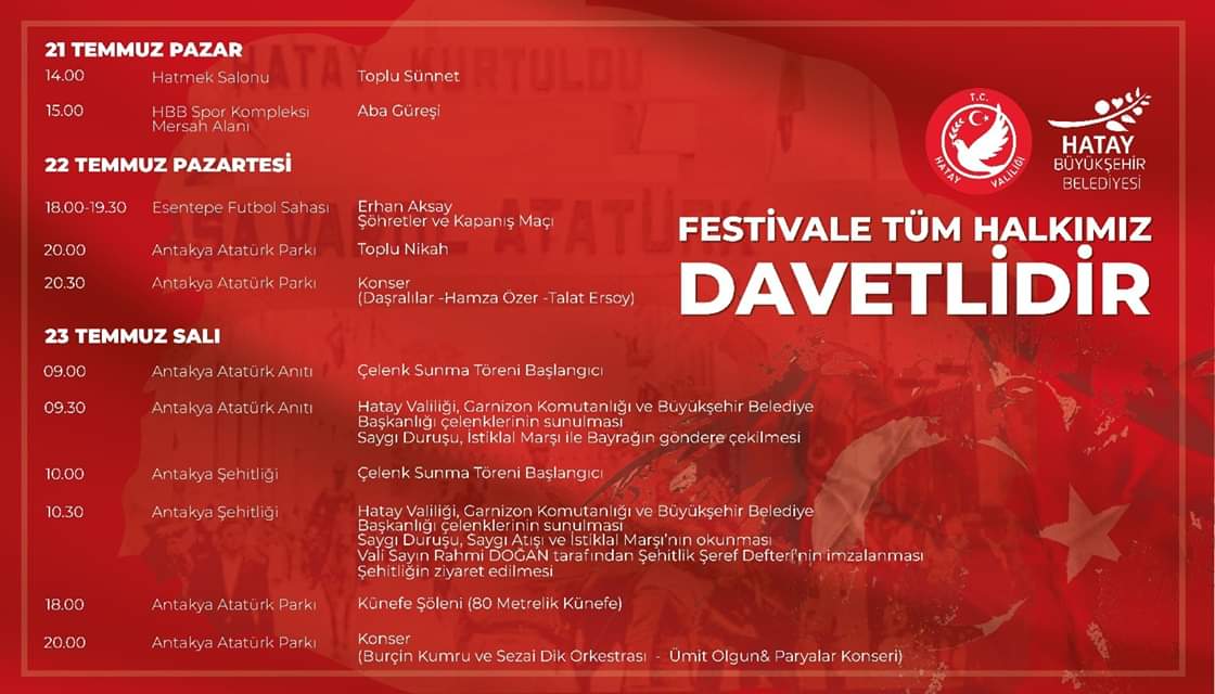 HATAY BÜYÜKŞEHİR FESTİVALE HAZIR!