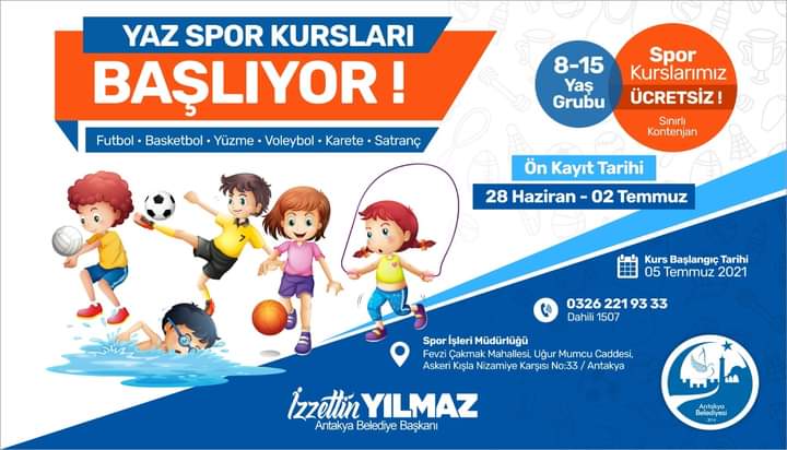 ÜCRETSİZ YAZ SPOR KURSLARI İÇİN KAYITLAR BAŞLADI!