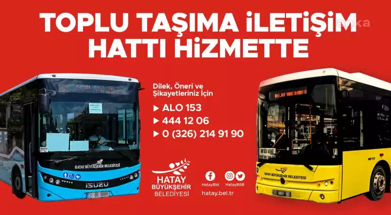 HATAY'DA ULAŞIM 6 AY ÜCRETSİZ OLACAK!