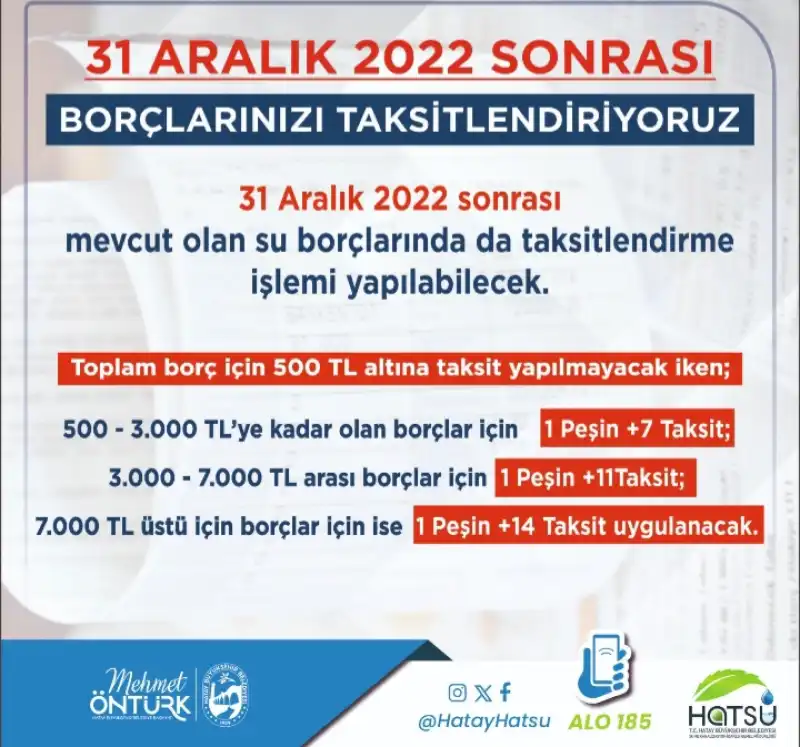 SU BORCU OLANLARIN DİKKATİNE!