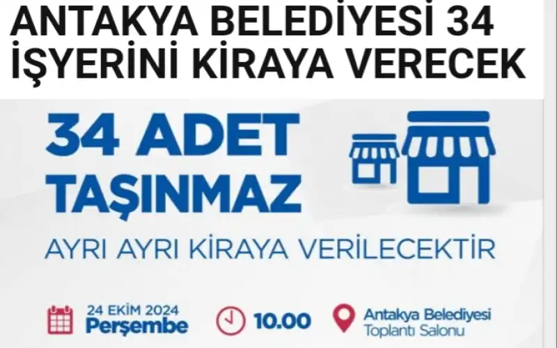  TAŞINMAZLAR KİRAYA VERİLECEKTİR!